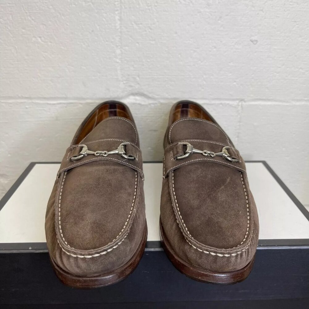 Santoni Brown Suede Loafers